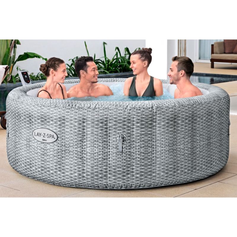 LAY-Z-SPA Whirlpool Bali 196x71cmGrau Rattan Rund
