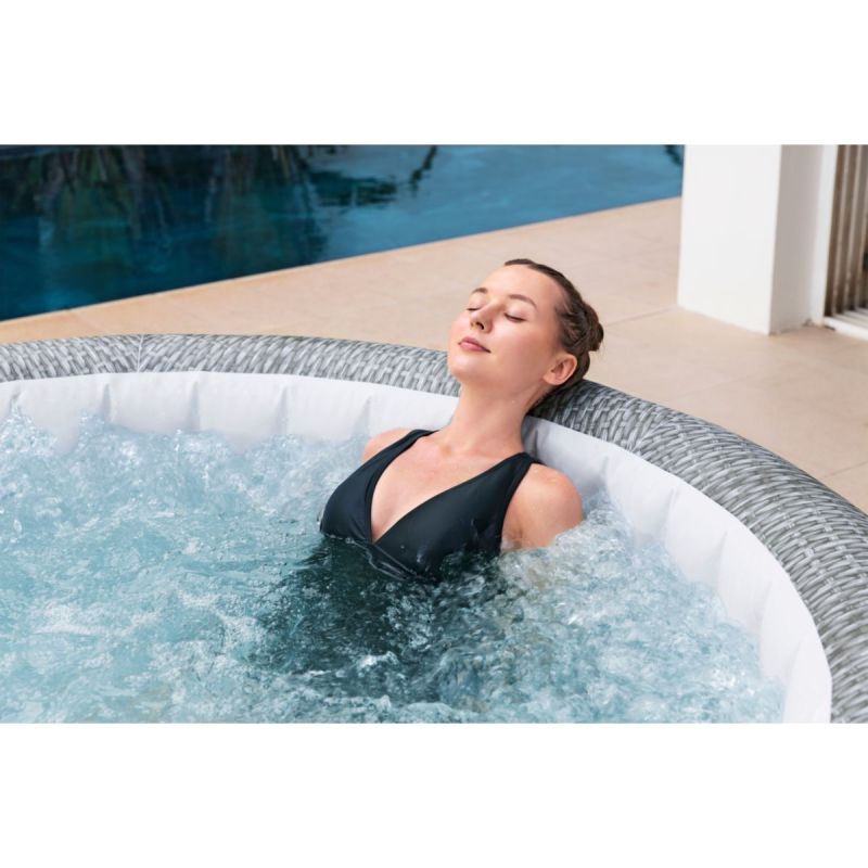 LAY-Z-SPA Whirlpool Bali 196x71cmGrau Rattan Rund