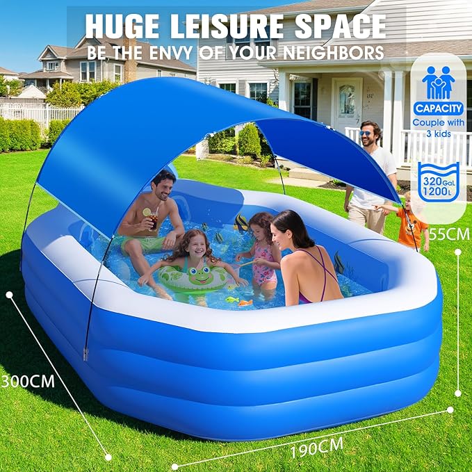 ChlorBlu Aufblasbarer Pool mit Überdachung