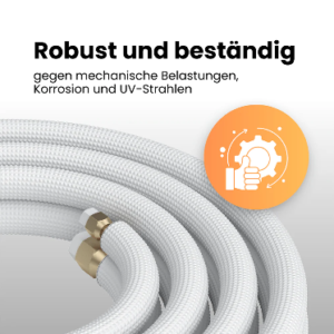 Kältebringer® 1-15m Kältemittelleitung 1/4“ + 3/8″ Montage-Set für Split-Klimaanlage (4-adrig)