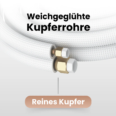 Kältebringer® 1-15 m Conduite de réfrigérant 1/4« + 1/2 » Kit de montage pour climatiseur split (5 fils)