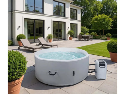 MCW Whirlpool N97 4 Personen Heizbar Aufblasbar Pumpe Dropstitch-Gewebe Rund Ø150cm
