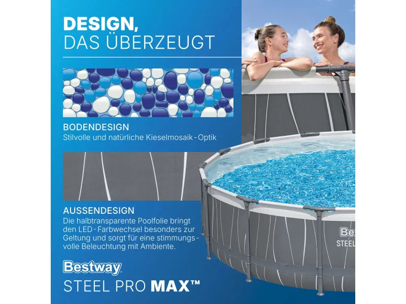 Bestway Solo Pool Steel Pro MAX LED-Design Ø 457 x 107 cm